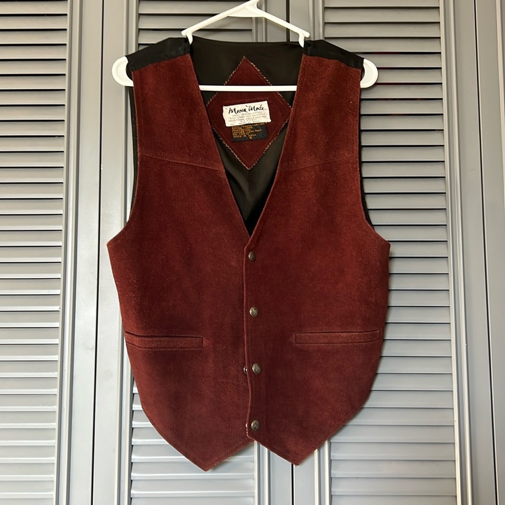 Mona Mode : Vintage Brown Leather Vest - Small